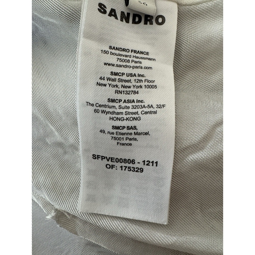 Sandro Sub Linen Blend Blazer Women's Terre Size 36 FR Us 4 Small - Picture 8 of 13